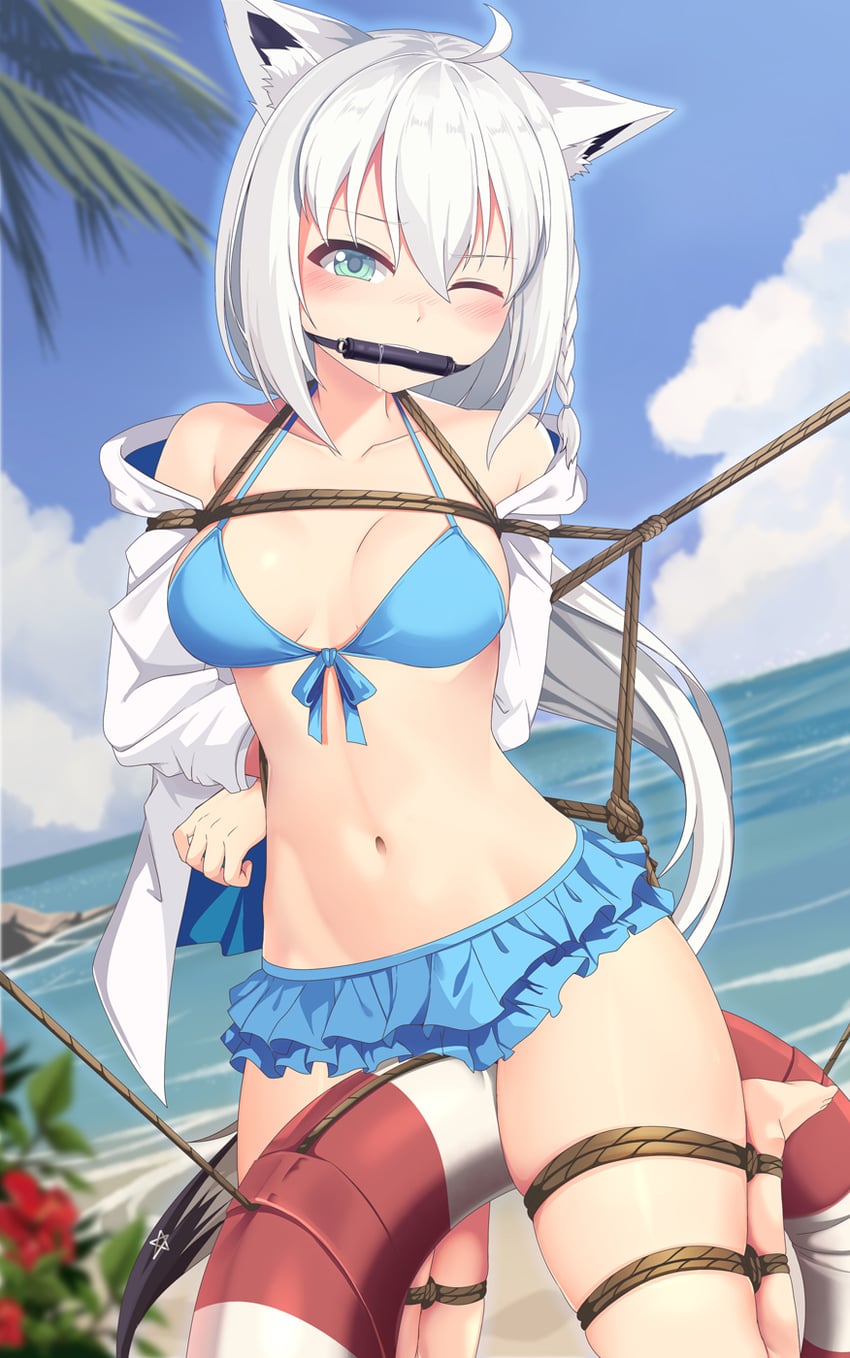 shirakami fubuki (hololive) drawn by yasume_yukito