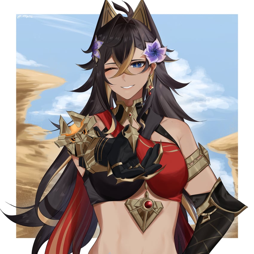 dehya (genshin impact) drawn by 4reiji