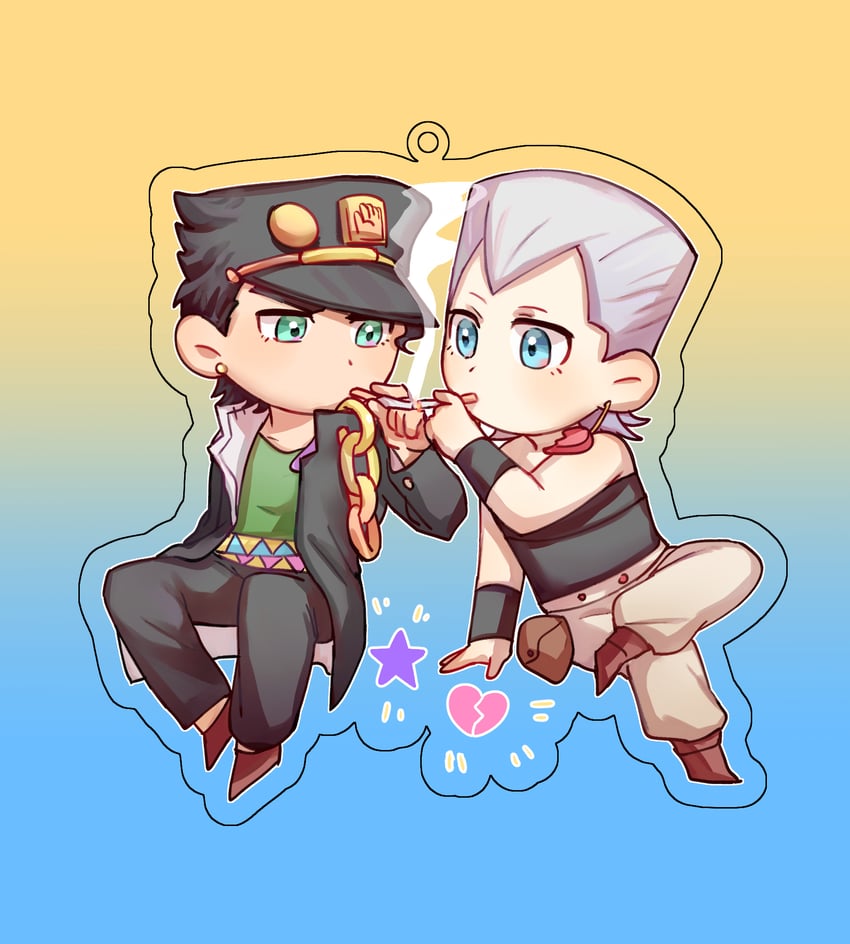 kujo jotaro and jean pierre polnareff (jojo no kimyou na bouken and 1 more) drawn by yanglao_paopaoren