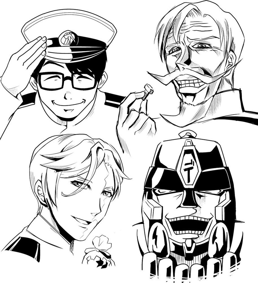 admiral, non-human admiral, mcgillis fareed, megatron, faceless, and 1 more (kantai collection and 7 more) drawn by kamizono_(spookyhouse)