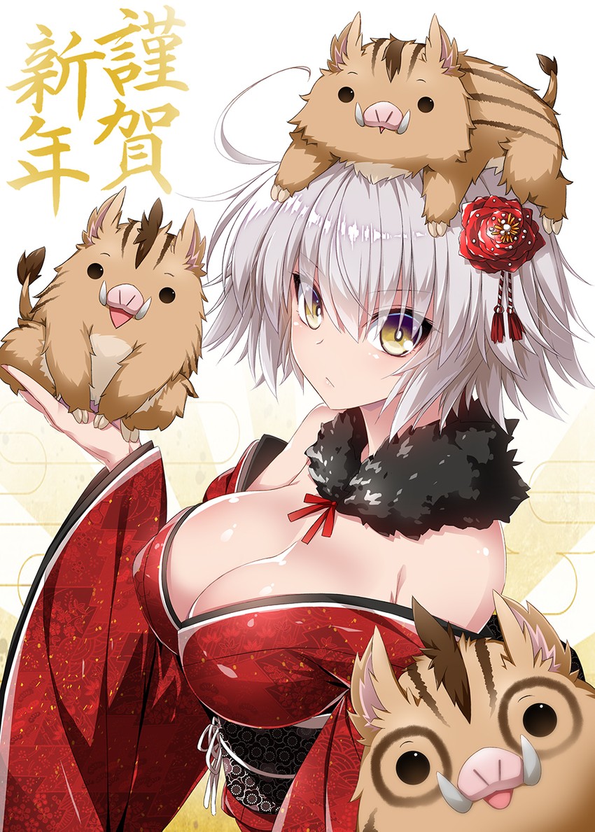 jeanne d'arc alter and boar piglet (fate and 1 more) drawn by suzuri_(tennenseki)