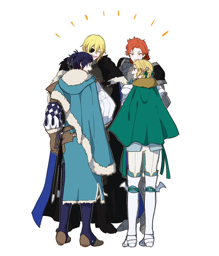 dimitri alexandre blaiddyd, ingrid brandl galatea, sylvain jose gautier, and felix hugo fraldarius (fire emblem and 1 more) drawn by 9jsleep