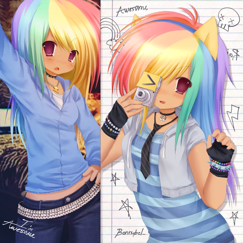 rainbow dash (my little pony and 2 more) drawn by jelly_(bonnybel)