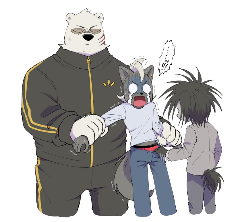 yano, sekiguchi, and imai shun (odd taxi) drawn by omochiutyu