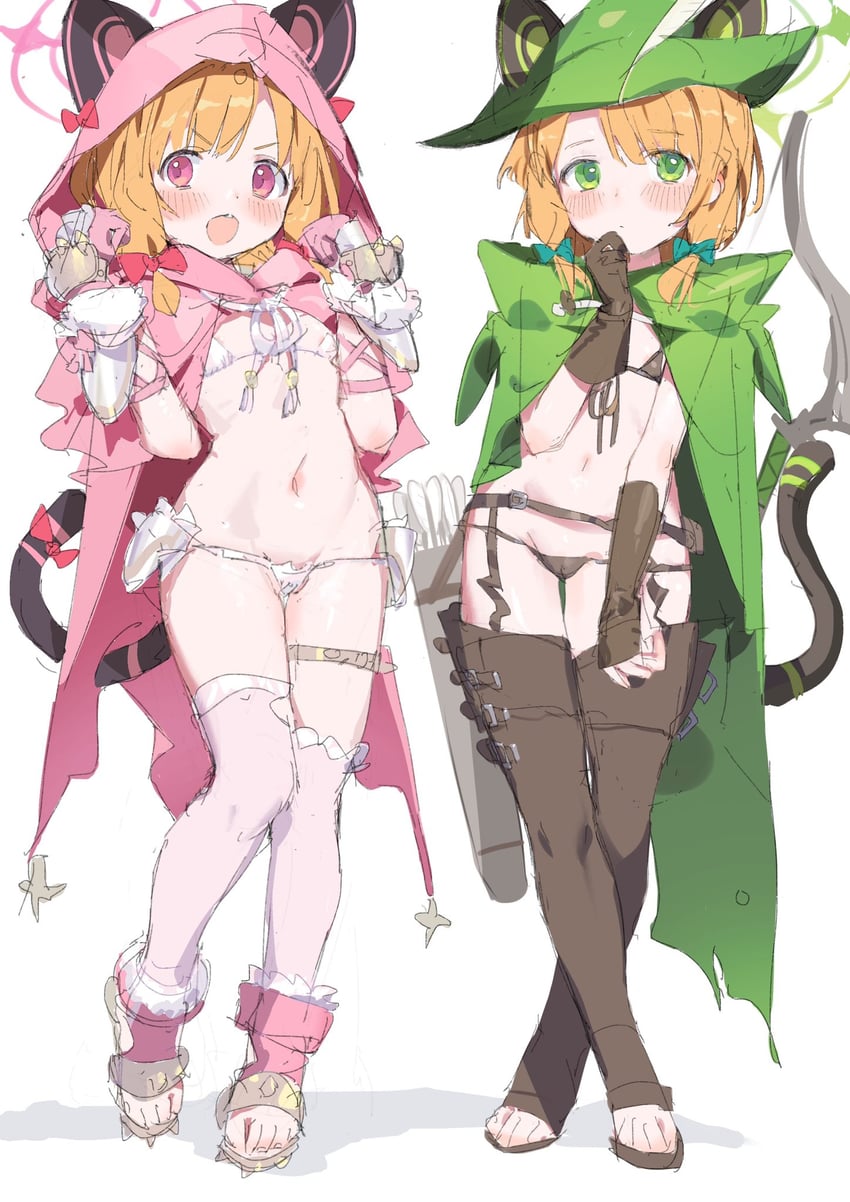 momoi and midori (blue archive) drawn by nemo_(leafnight)