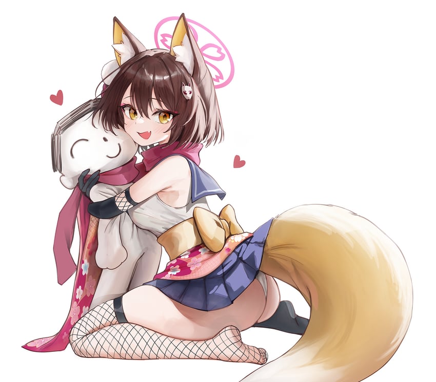 sensei, doodle sensei, and izuna (blue archive) drawn by fefee