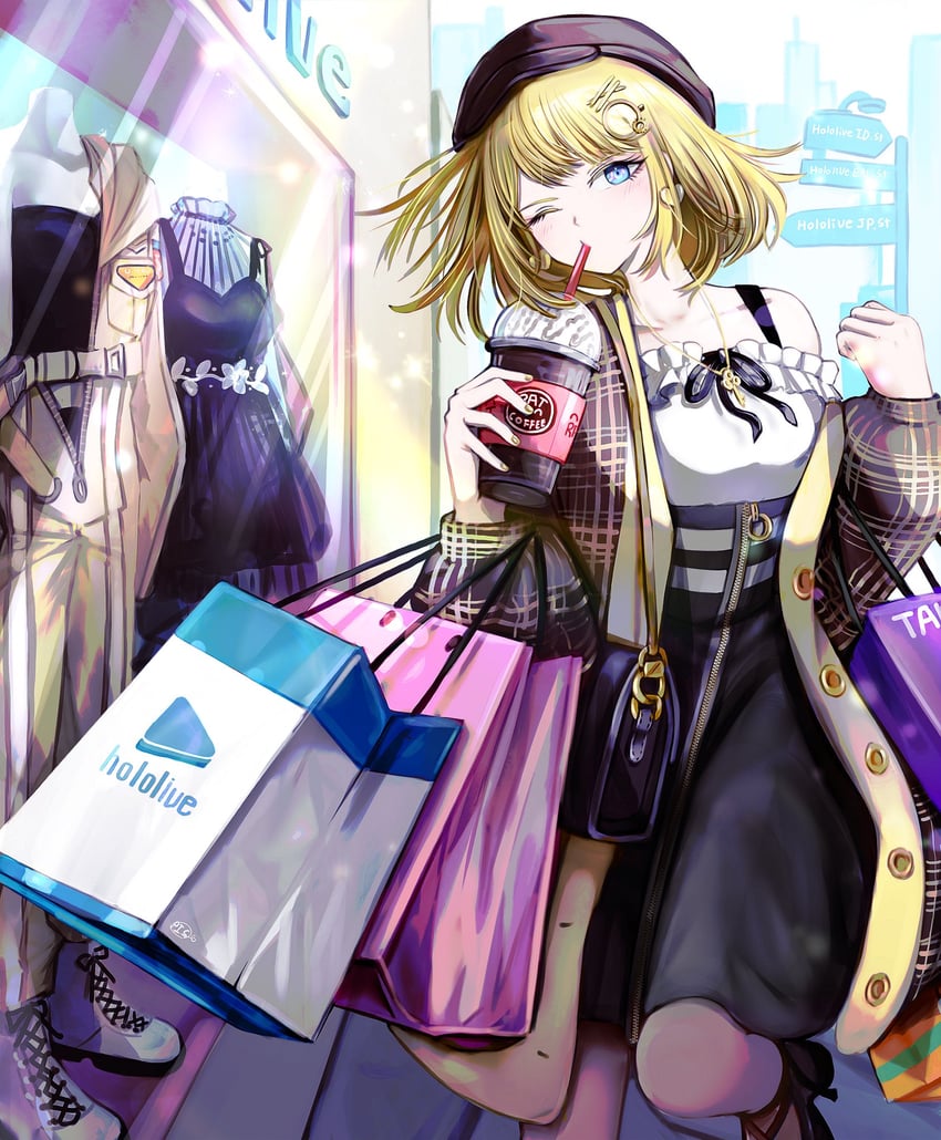 watson amelia (hololive and 1 more) drawn by pitdoo