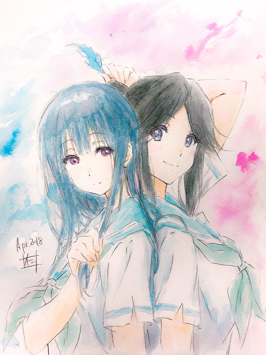 yoroizuka mizore and kasaki nozomi (hibike! euphonium and 1 more) drawn by nii_manabu