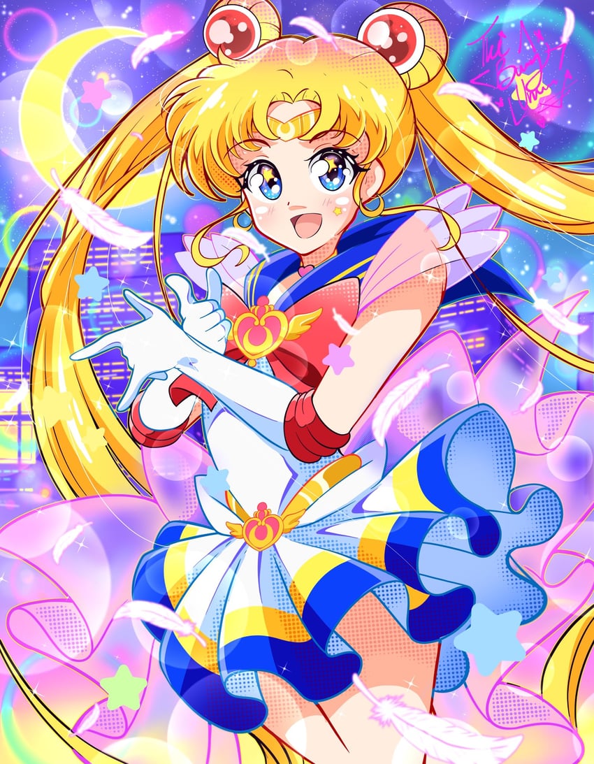 tsukino usagi, sailor moon, and super sailor moon (bishoujo senshi sailor moon and 1 more) drawn by happynaru23