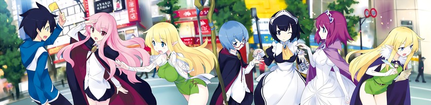 louise francoise le blanc de la valliere, tiffania westwood, siesta, tabitha, hiraga saito, and 2 more (zero no tsukaima) drawn by usatsuka_eiji
