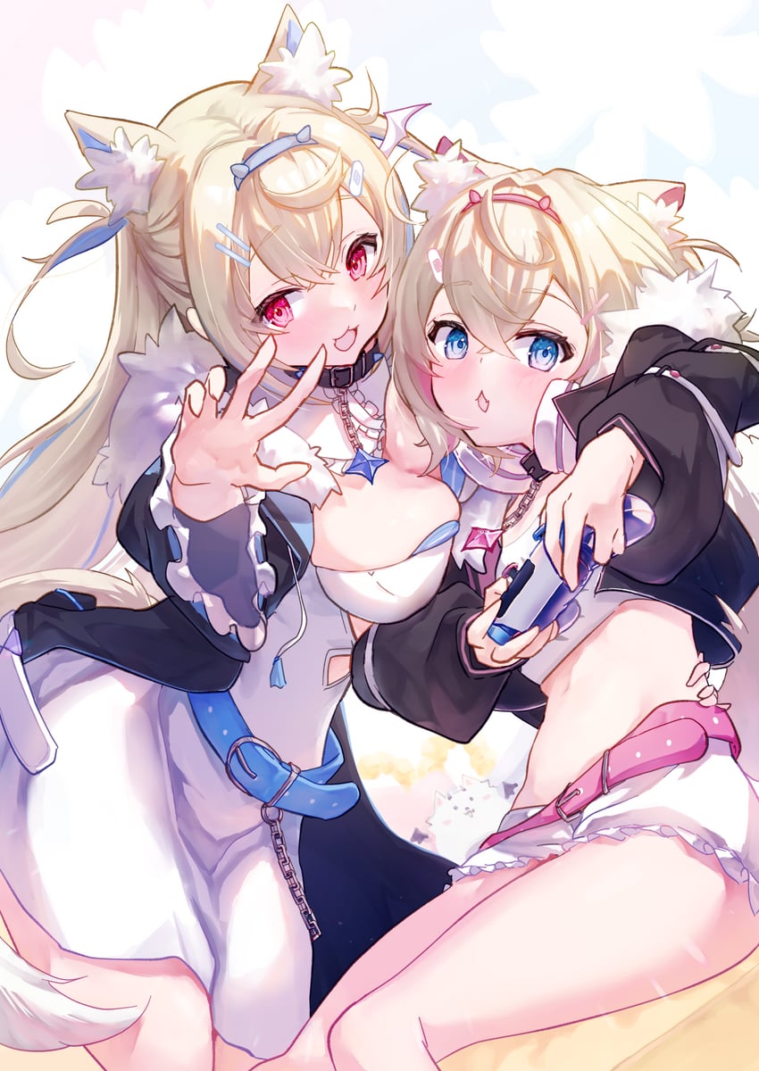 fuwawa abyssgard and mococo abyssgard (hololive and 1 more) drawn by nekoponchiar