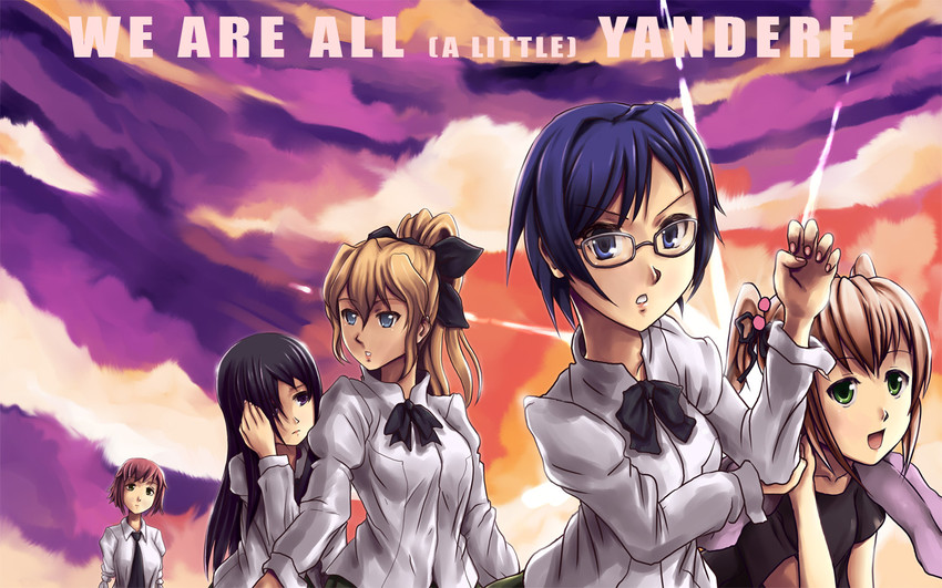 ikezawa hanako, satou lilly, tezuka rin, ibarazaki emi, and hakamichi shizune (katawa shoujo) drawn by softmode