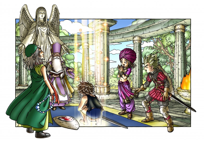 hero, mage, warrior, priest, and dharma priest (dragon quest and 1 more) drawn by toriyama_akira