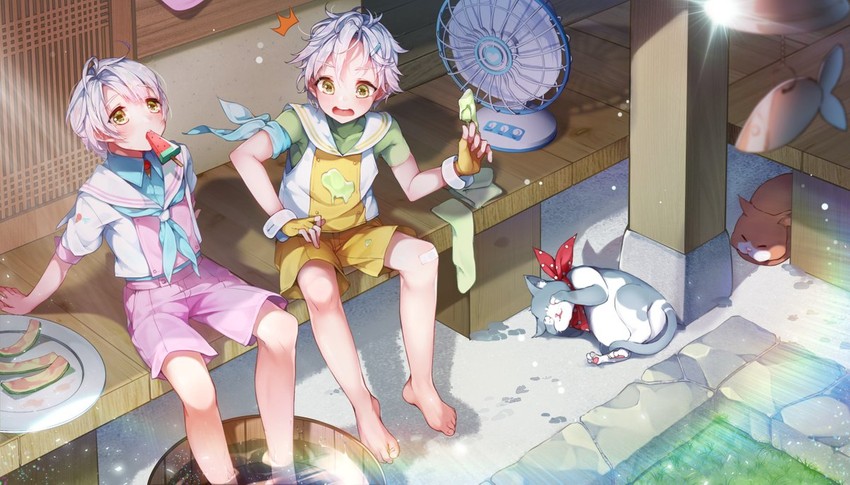 vanilla, strawberry, and double scoop (food fantasy) drawn by kanola_u