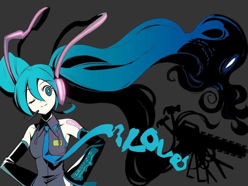 hatsune miku and cthulhu (vocaloid and 1 more) drawn by maxgonta