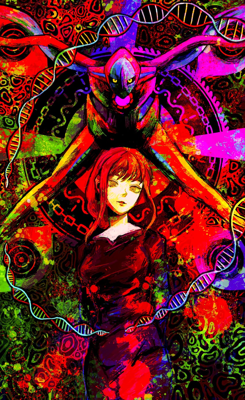 makima and deoxys (pokemon and 1 more) drawn by otonoha_aika