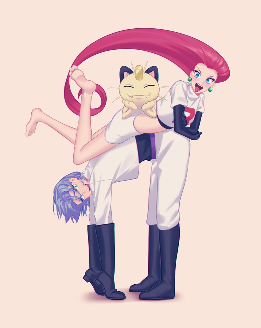 jessie, james, and meowth (pokemon) drawn by ruru_(gi_xxy)