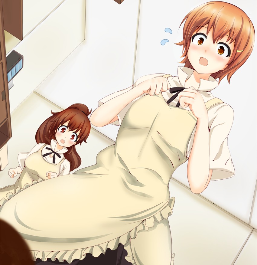 taneshima popura and inami mahiru (working!!) drawn by uetsuki_hiro