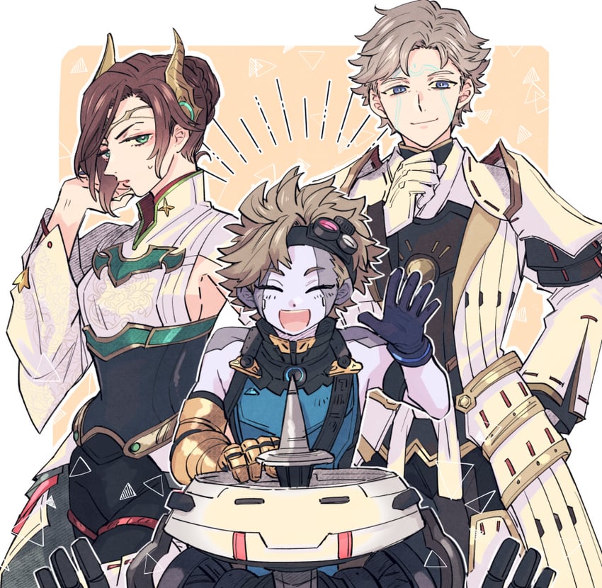 alexandria, valdi, isurd, and mechafriend (xenoblade chronicles and 1 more) drawn by sudachips