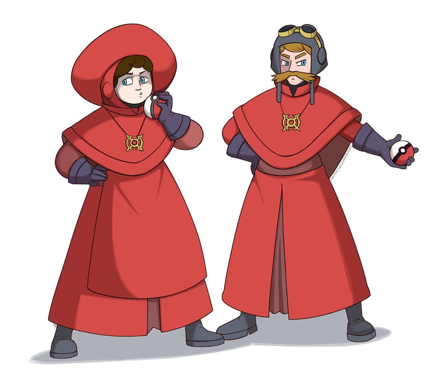 cardinal ximenez and cardinal biggles (original and 3 more) drawn by ruy_fernando