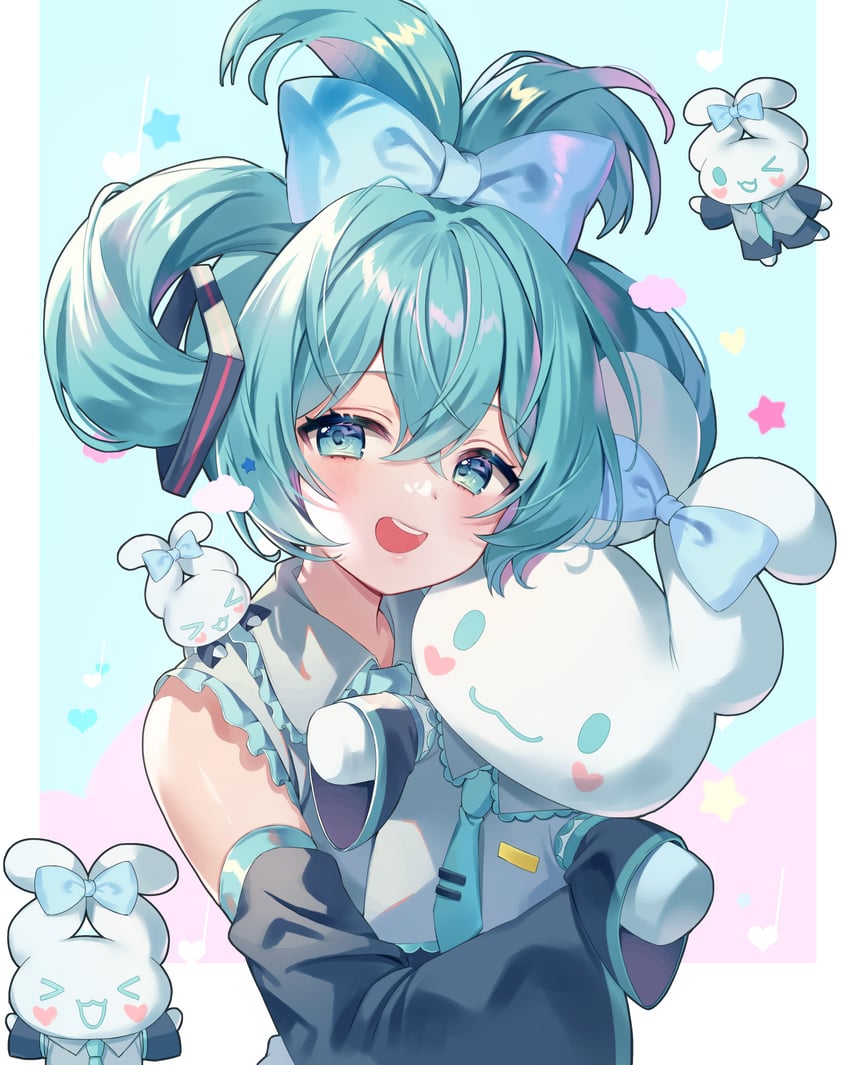 hatsune miku, cinnamoroll, and cinnamiku (vocaloid and 2 more) drawn by ranchan12
