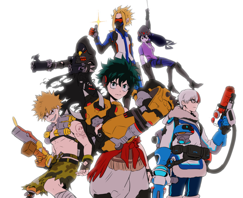 midoriya izuku, bakugou katsuki, todoroki shoto, asui tsuyu, mei, and 7 more (boku no hero academia and 2 more) drawn by imjayu