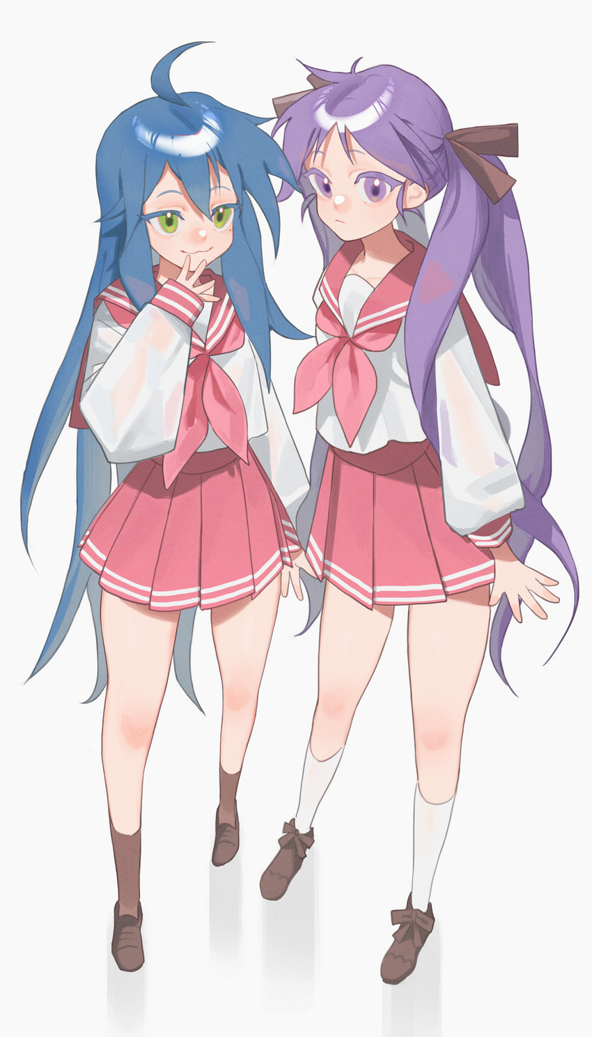 hiiragi kagami and izumi konata (lucky star) drawn by ii3_(isse98)