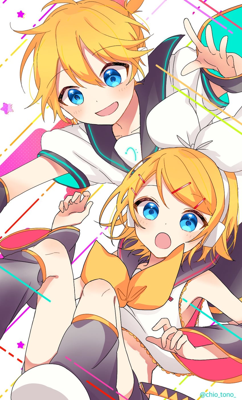 kagamine rin and kagamine len (vocaloid) drawn by tono_kabeuchi