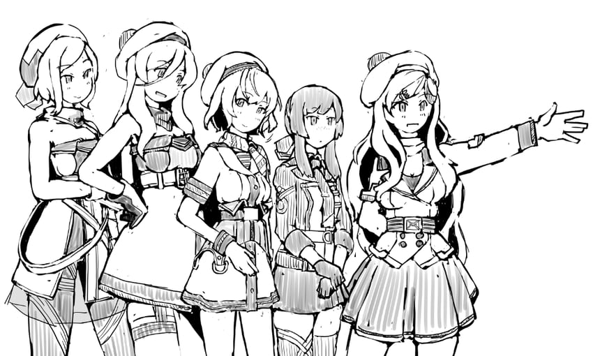 richelieu, commandant teste, mogador, gloire, and jean bart (kantai collection) drawn by task_(s_task80)