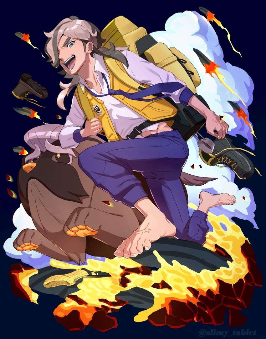 arven and mabosstiff (pokemon and 1 more) drawn by slimy_tablet