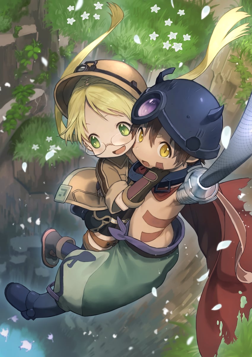 reg and riko (made in abyss) drawn by maromayu