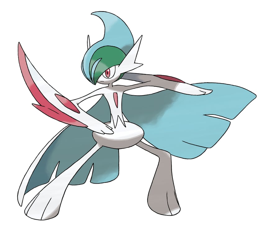 gallade and mega gallade (pokemon and 1 more) drawn by sugimori_ken