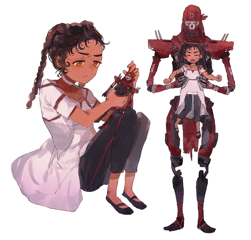loba, revenant, and classic revenant (apex legends) drawn by shourou_kanna