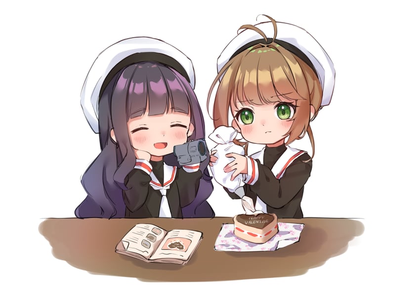 kinomoto sakura and daidouji tomoyo (cardcaptor sakura) drawn by tiramisu_potato