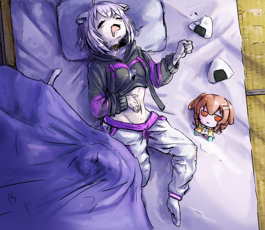 nekomata okayu and inugami korone (hololive) drawn by liamickpie