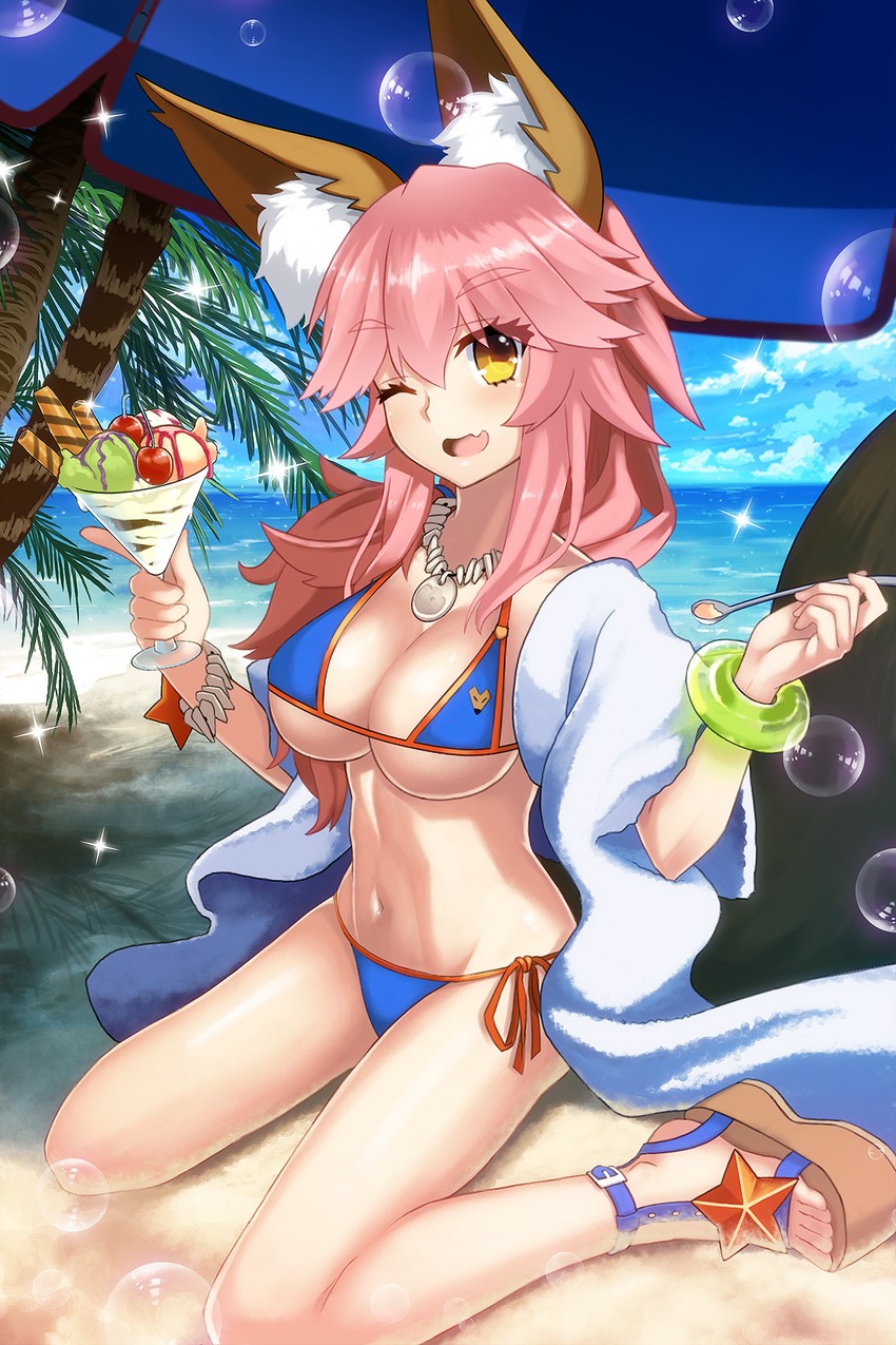 tamamo and tamamo no mae (fate and 1 more) drawn by uiu