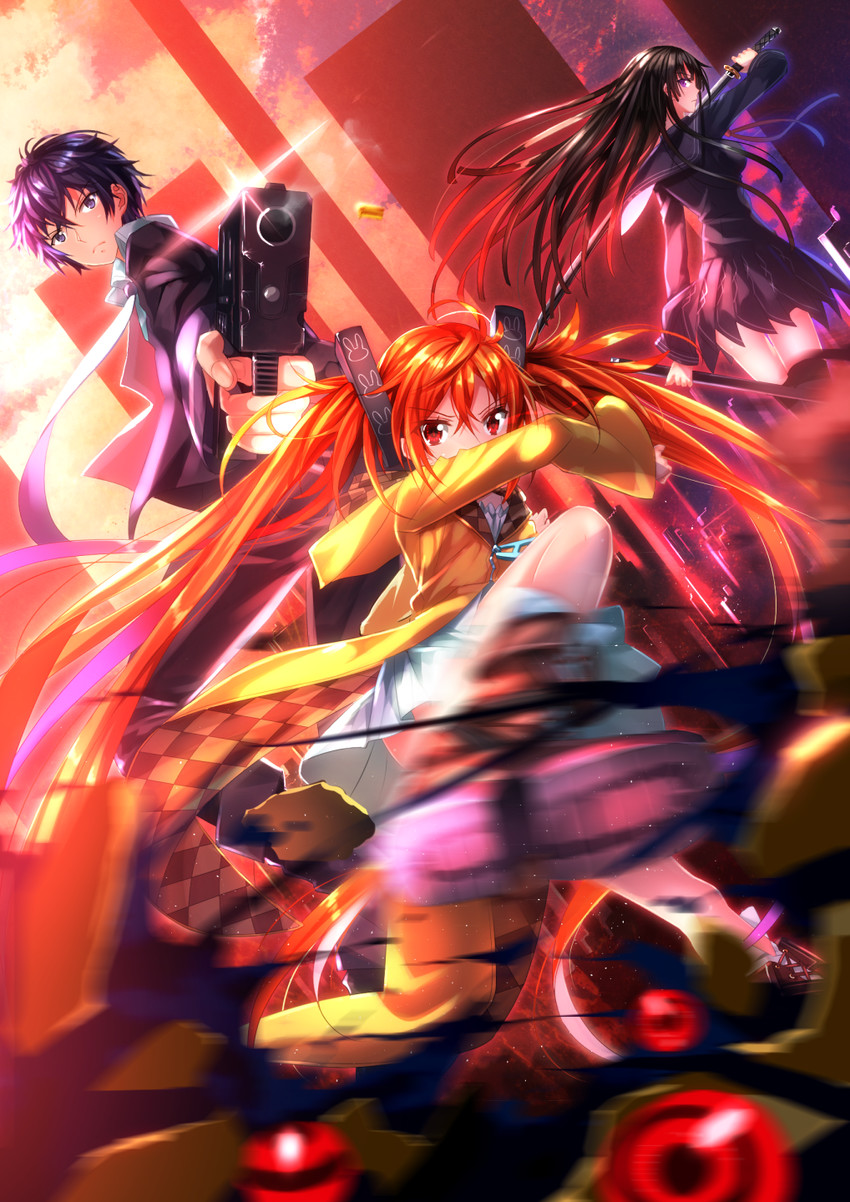 aihara enju, satomi rentarou, and tendou kisara (black bullet) drawn by swordsouls