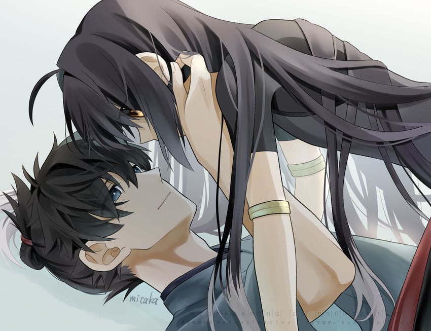yamato takeru and miyamoto iori (fate and 1 more) drawn by mitaka0205