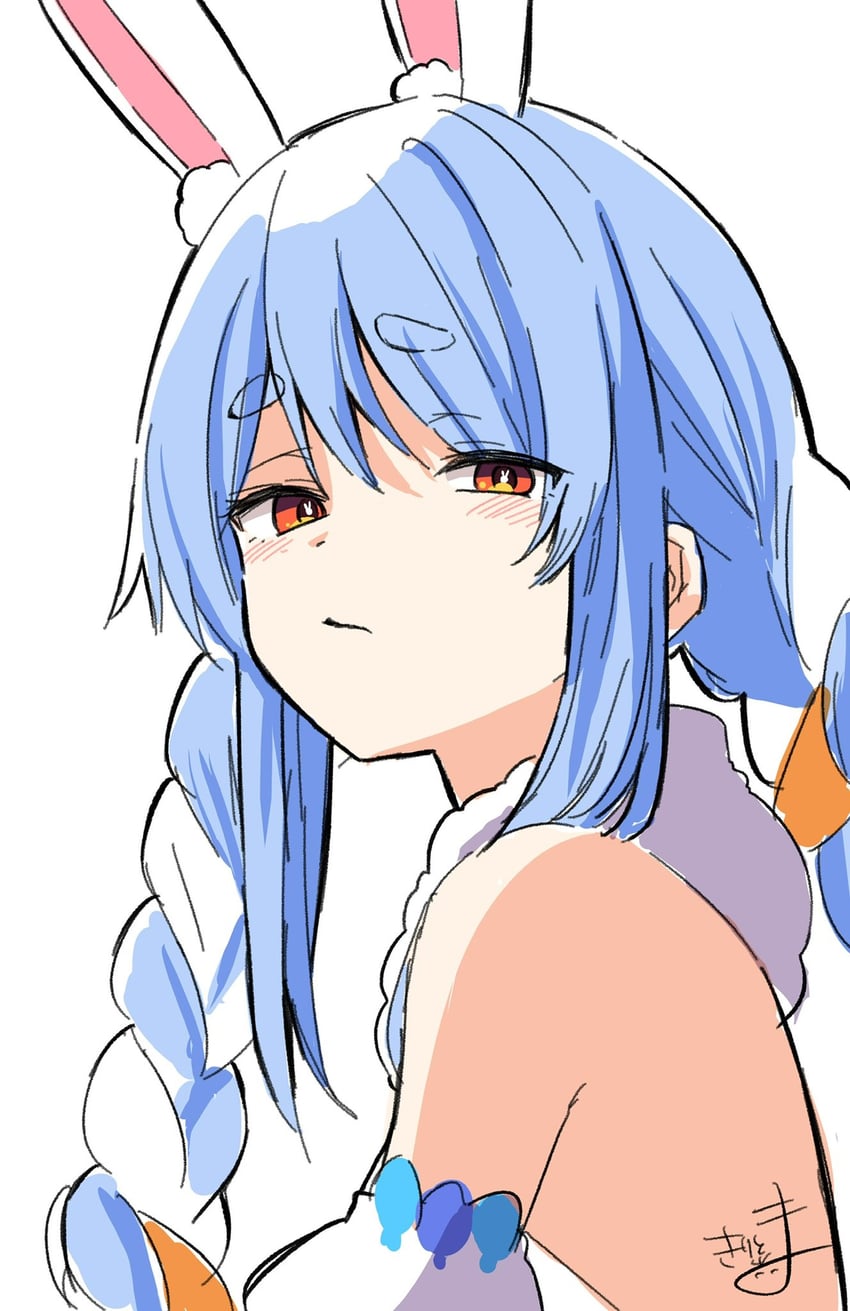 usada pekora and don-chan (hololive) drawn by kiritoma