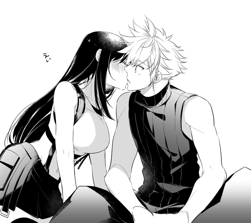 tifa lockhart and cloud strife (final fantasy and 2 more) drawn by pixrottw