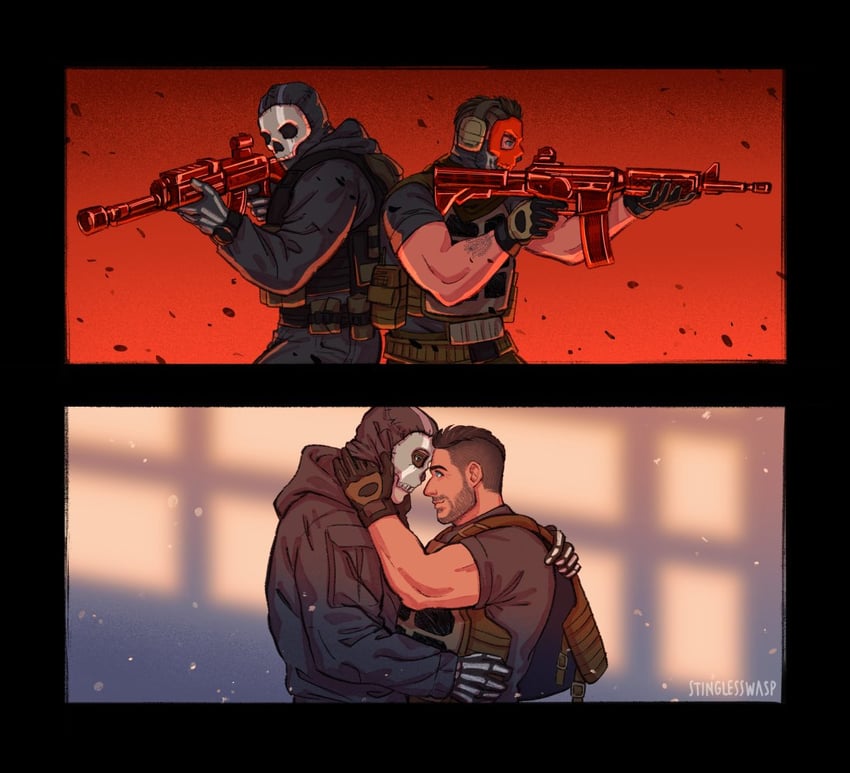 ghost and soap (call of duty and 1 more) drawn by stinglesswasp