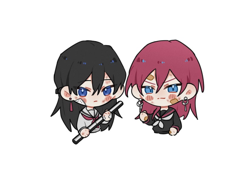 saegusa ibara and hidaka hokuto (ensemble stars!) drawn by koikani