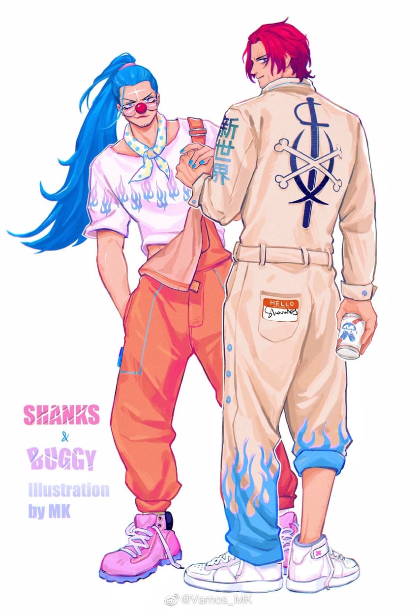 shanks and buggy the clown (one piece) drawn by vamos_mk