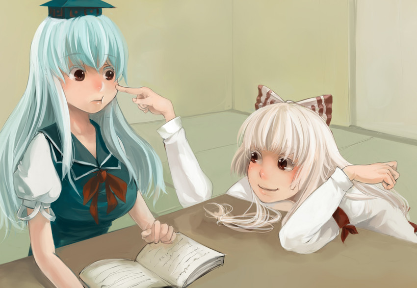 fujiwara no mokou and kamishirasawa keine (touhou) drawn by kawaoka