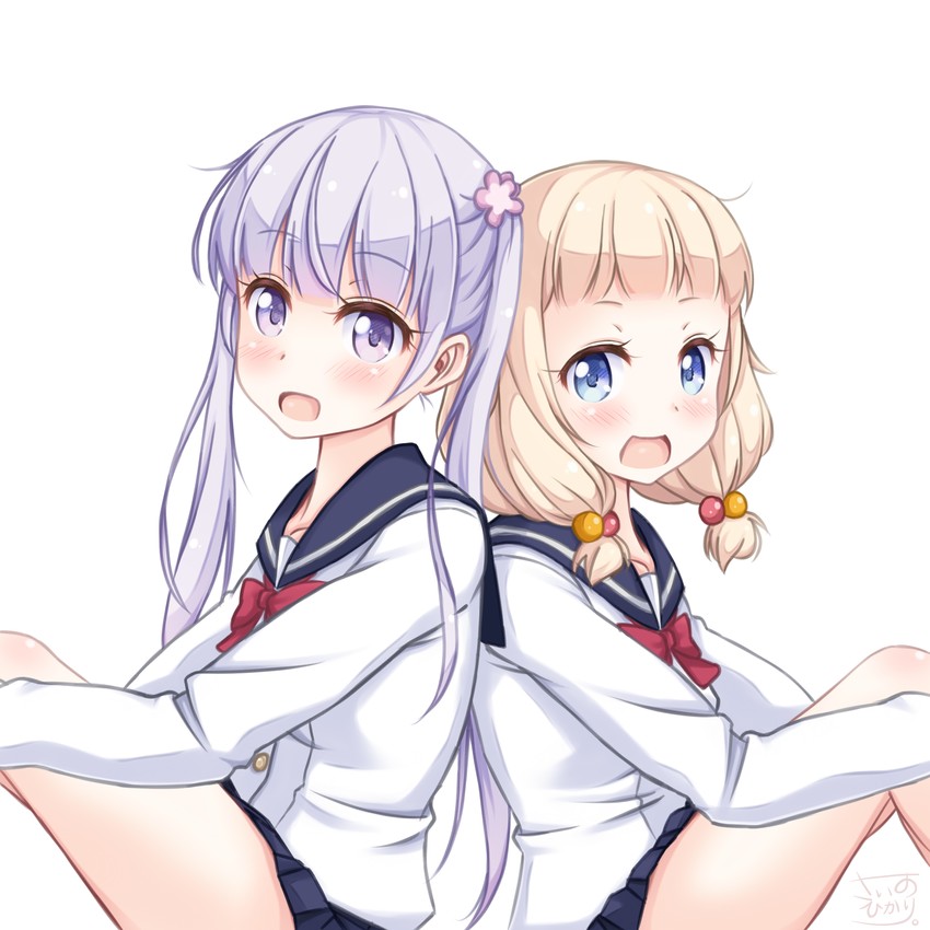 suzukaze aoba and sakura nene (new game!) drawn by sainohikari