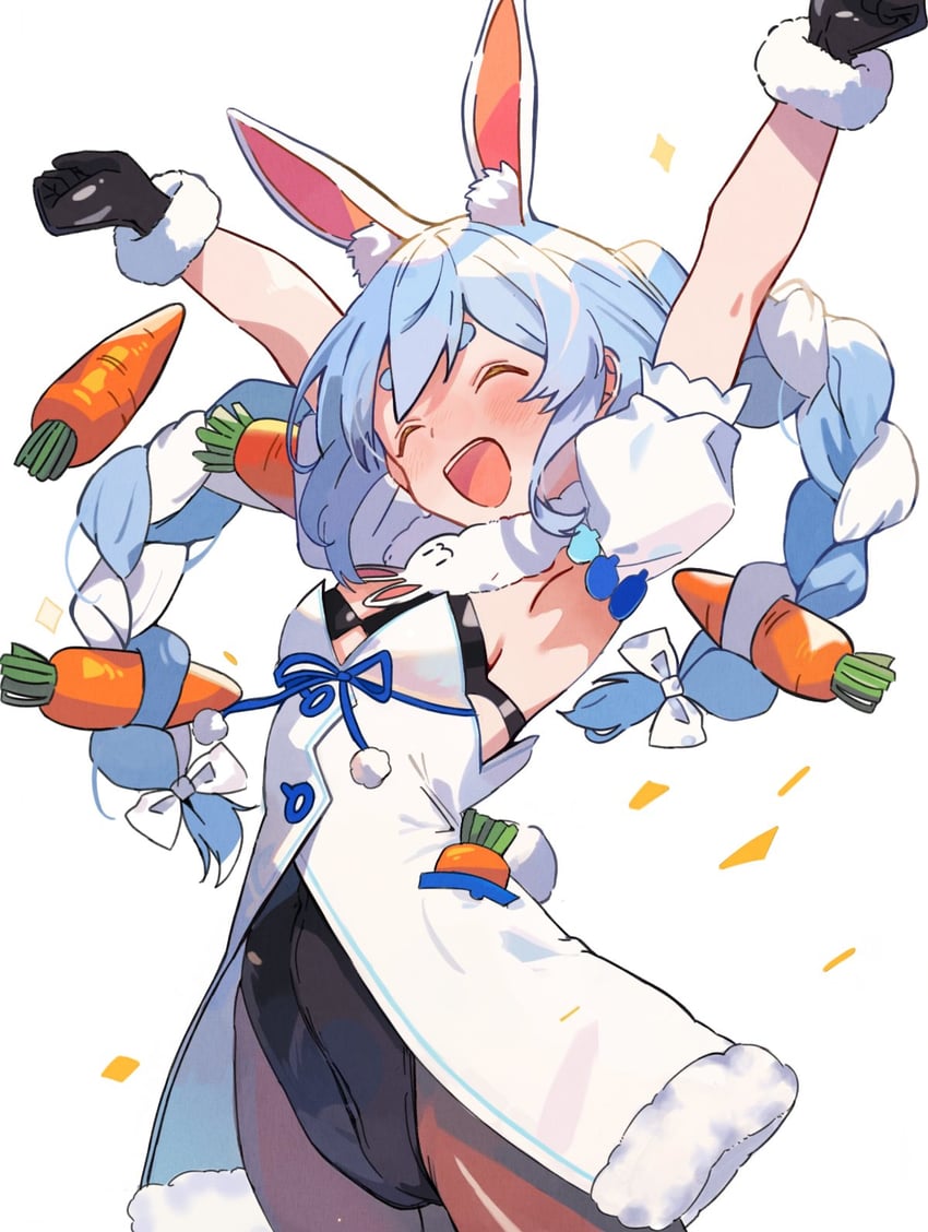 usada pekora and don-chan (hololive) drawn by sanununeno