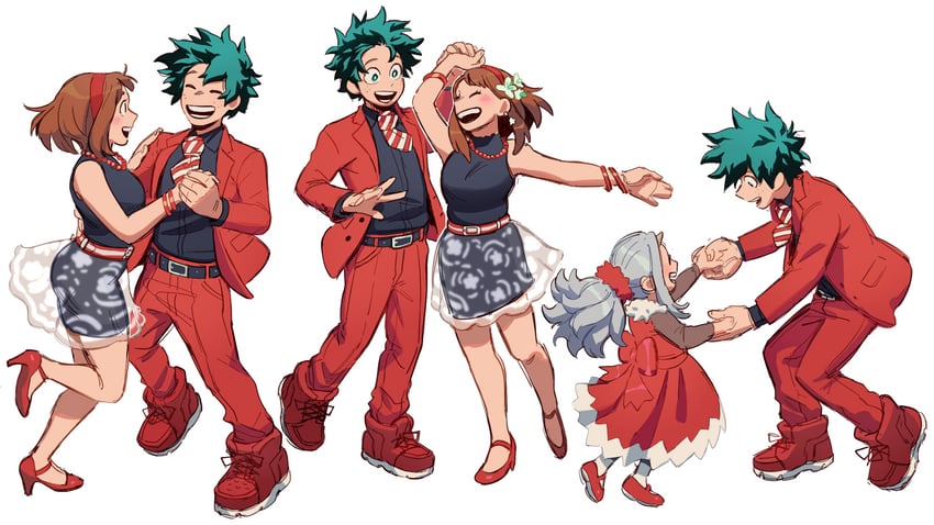 midoriya izuku, uraraka ochaco, and eri (boku no hero academia) drawn by lc._universe
