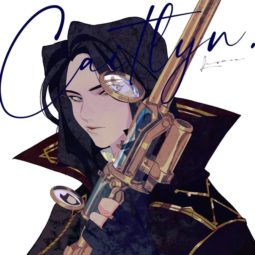 caitlyn and arcane caitlyn (league of legends and 1 more) drawn by luoman19921