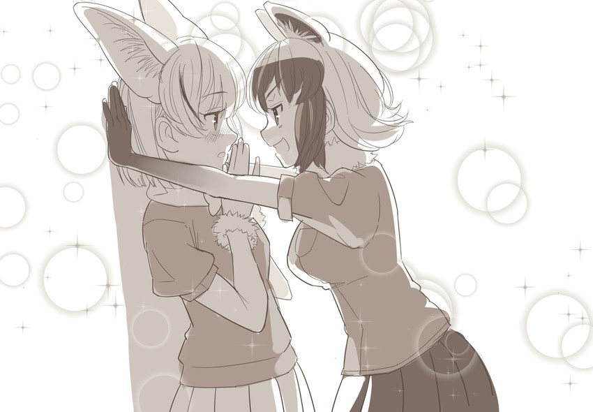common raccoon and fennec (kemono friends) drawn by 524_(kemono_ethread)