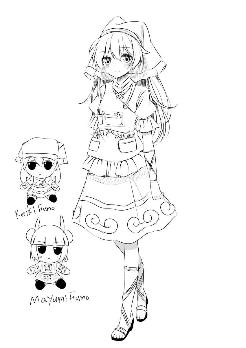 haniyasushin keiki and joutouguu mayumi (touhou) drawn by tsuukinkaisoku_oomiya